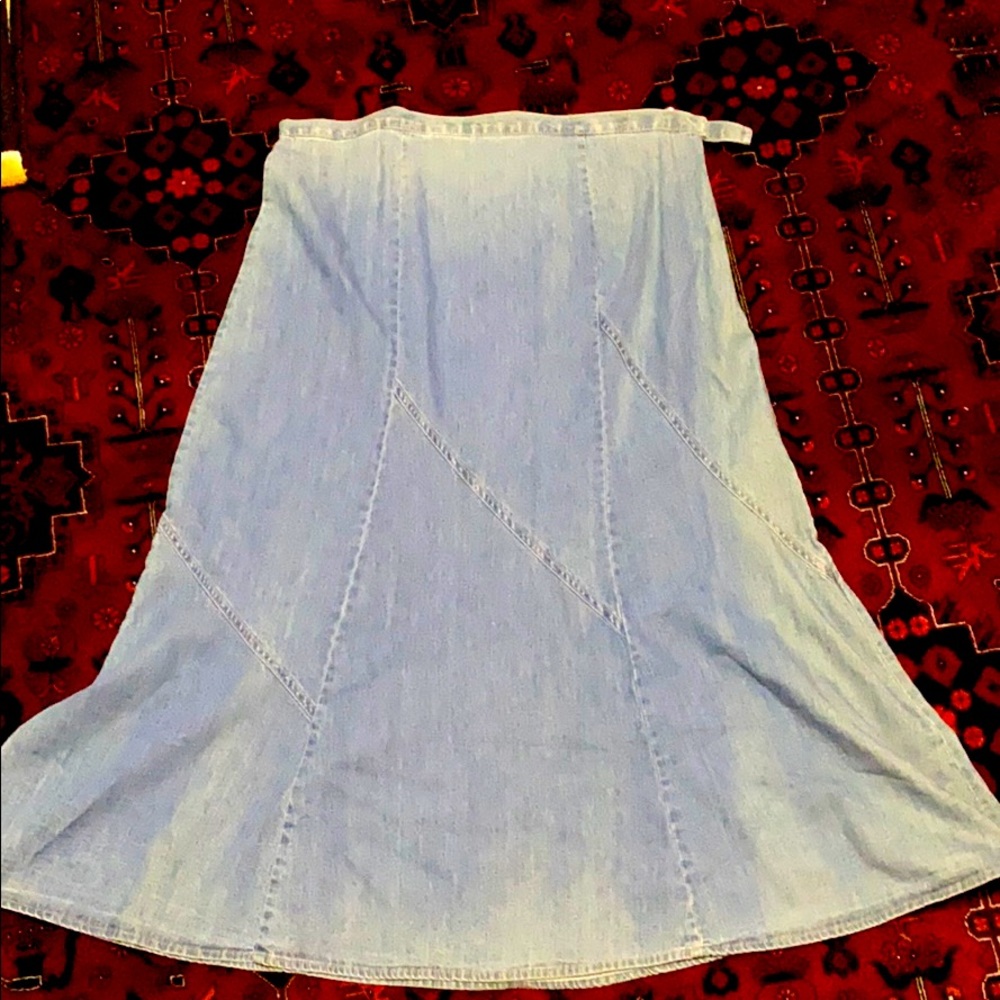 Blue denim skirt
